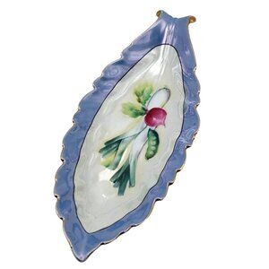 Noritake M Lusterware Hand Painted Porcelain Oval Scallop Rim Vegetable Dish Vtg